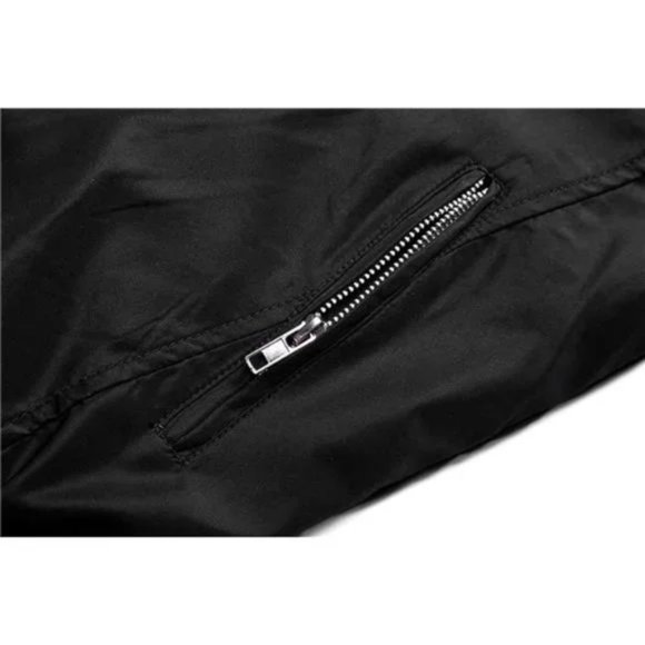 New Casual Slim Fit Lightweight Zip Up Softshell Bomber Jacket, Black - Picture 7 of 8